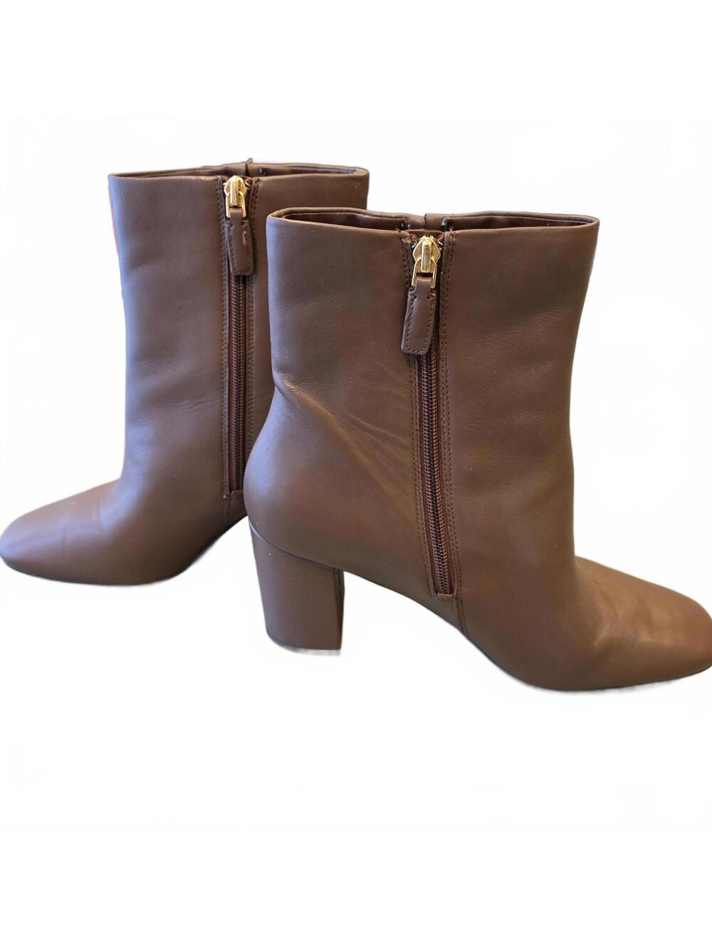 Cole Haan Chrystie Square Brown Leather High Heel Ankle Boots Women Sz 10 B 360